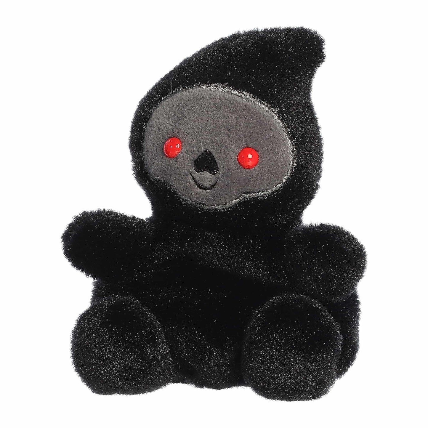 Aurora Spooky Palm Pals Omen Grim Reaper Stuffed Animal - Fun Collectible Plush for Kids and mature-themed Collectors - Perfect for Halloween Decorations and Gifts - Black 5 Inches