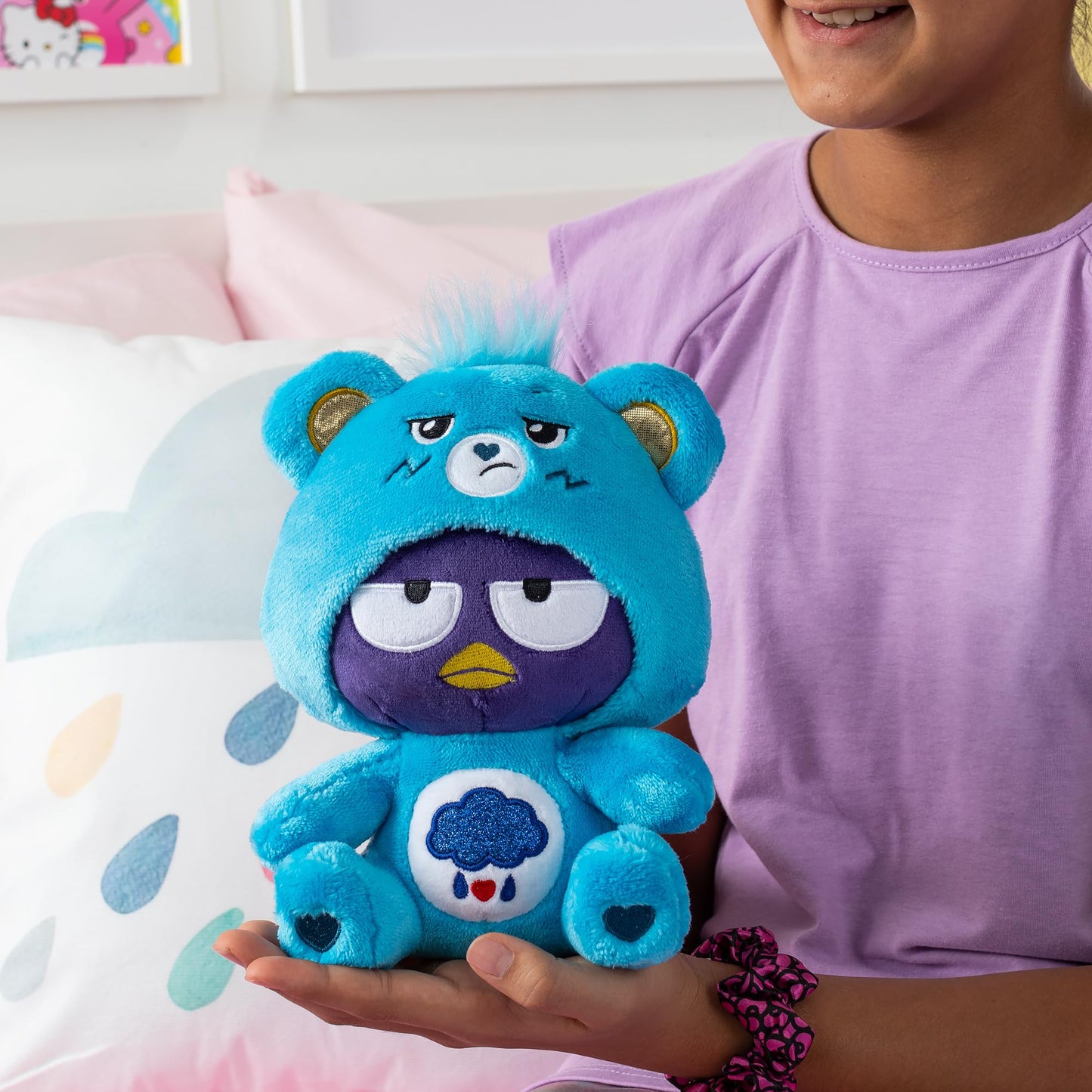 Care Bears 8" Fun-Size Plush - Badtz-Maru as Grumpy Bear, Blue, Soft Polyester, Ideal for Ages 4+, Model 22717