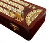 12 1/2' 2 Track Continuous Cribbage Board W/Card Storage Maple Tracks On Bloodwood Corner & Games Won