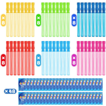 48 Pack 14 Bubble Wands, Big Bubble Wands With 48 Bubble Refill Solution, Bubbles Party Supplies For Easter, Birthday, Wedding,