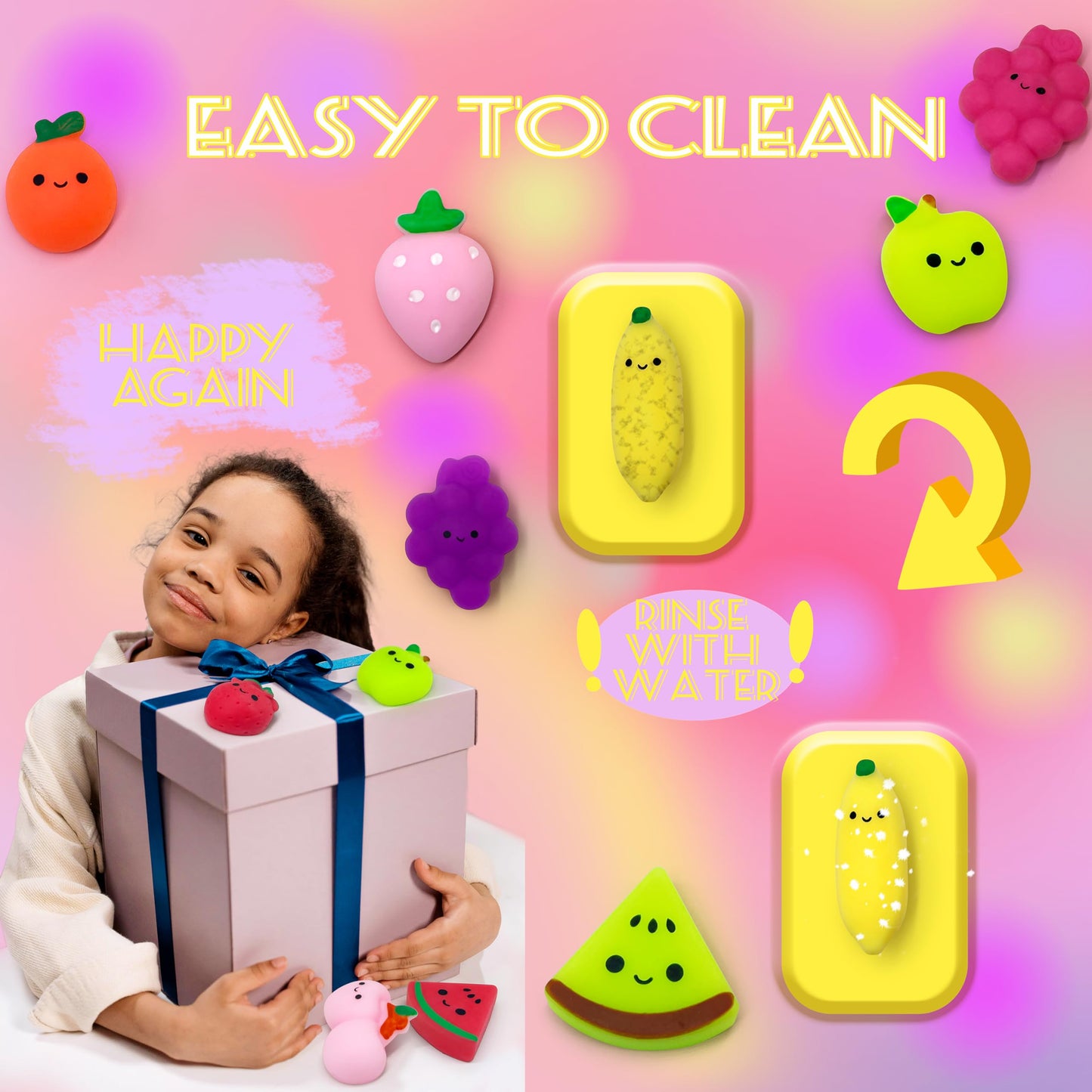 JIAHO 9 Pcs Fruit Squishy Mochi Toys, Kawaii Mini Squishies, Party Favors for Kids, Carnival Prizes, Squeeze Fidget Bulk - Chris