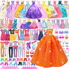 75 Pcs Doll Clothes and Accessories Gift Box Package 5 Wedding Gowns 4 Evening Dresses 8 Fashion Dresses 3 Set Casual Outfit 2 Swimsuit 30 Hanger 10 Shoes 10 Accessories Toys for Girls Kid Gift