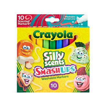 Crayola Silly Scents Slim Scented Washable Markers, Broad Point, Assorted Colors, Pack of 10 Markers, Mint,Red