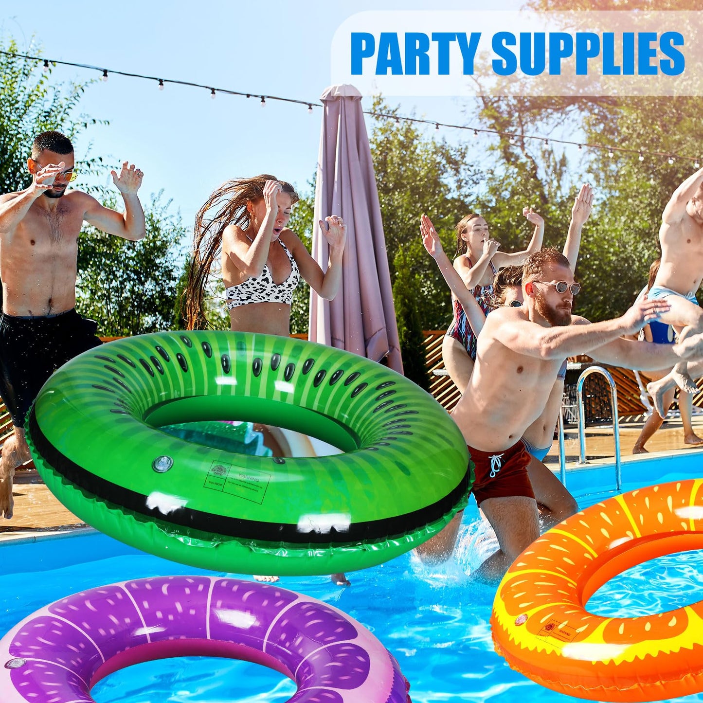 9 Pieces Inflatable Pool Floats 36 Inches Float Tube Swimming Tube Vinyl Pool Floaties Swim Tubes Rings Party Decorations For Te