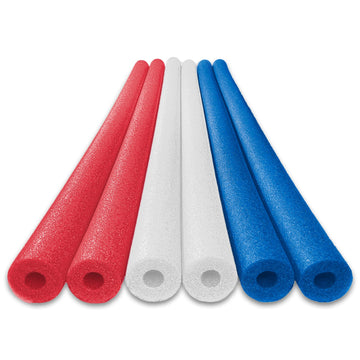 6 Pack 52 Inch Red White And Blue Patriot Pack Deluxe Foam Pool Swim Noodles