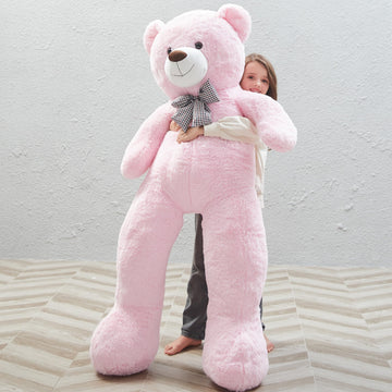 Morismos Giant Teddy Bear 5Ft, Huge Teddy Bear Pink 55Inch, Life Size Bears For Girlfriend Girls On Christmas Valentine'S Day