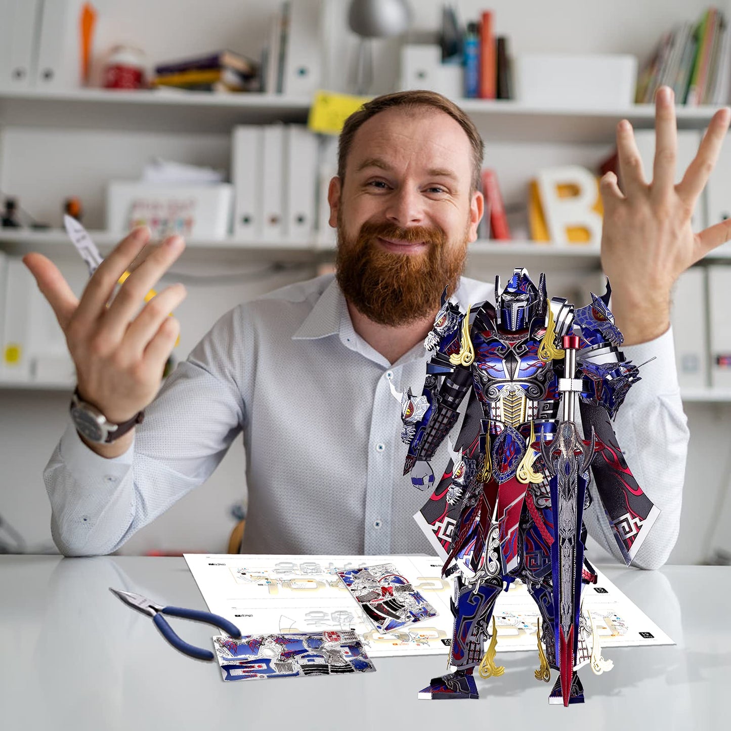 Piececool 3D Metal Puzzles With Diy Tools - The Titan Figure Mecha Model Building Kits For Adults, Diy Metal Crafts Kits Brain Teaser Puzzle Birthday Gifts