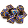 Metal Dice Set D&D Dragon and Dungeon Polyhedral Metal Dice, Punk Style Role-Play RPG Explorer MTG Pioneer Game DND Dice Set (7