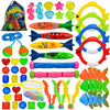 YGSEPCC 45 Pcs Pool Diving Swimming Toys for Kids Ages 3-12 Summer Pool Game Toys Set with Diving Door Diving Stick Fish Ring Ge