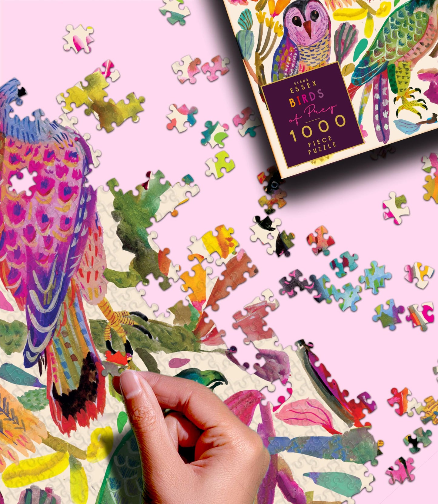 Elena Essex Puzzles For Adults 1000 Pieces - Birds Of Prey | Jigsaw Puzzles | 1000 Piece Puzzle For Adults | Colorful Art Birds Puzzle | 20X28 Inches