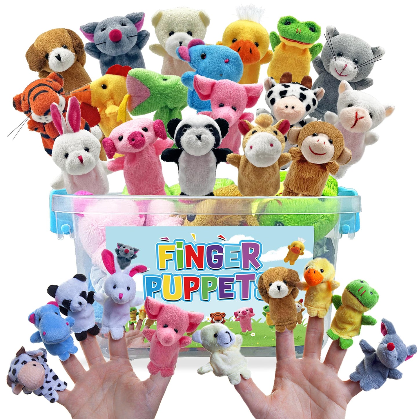 18 PCS Finger Puppets Set Mini Stuffed Animals for Storytelling Teaching Playtime Schools Birthday Party Gift Favor Supplies