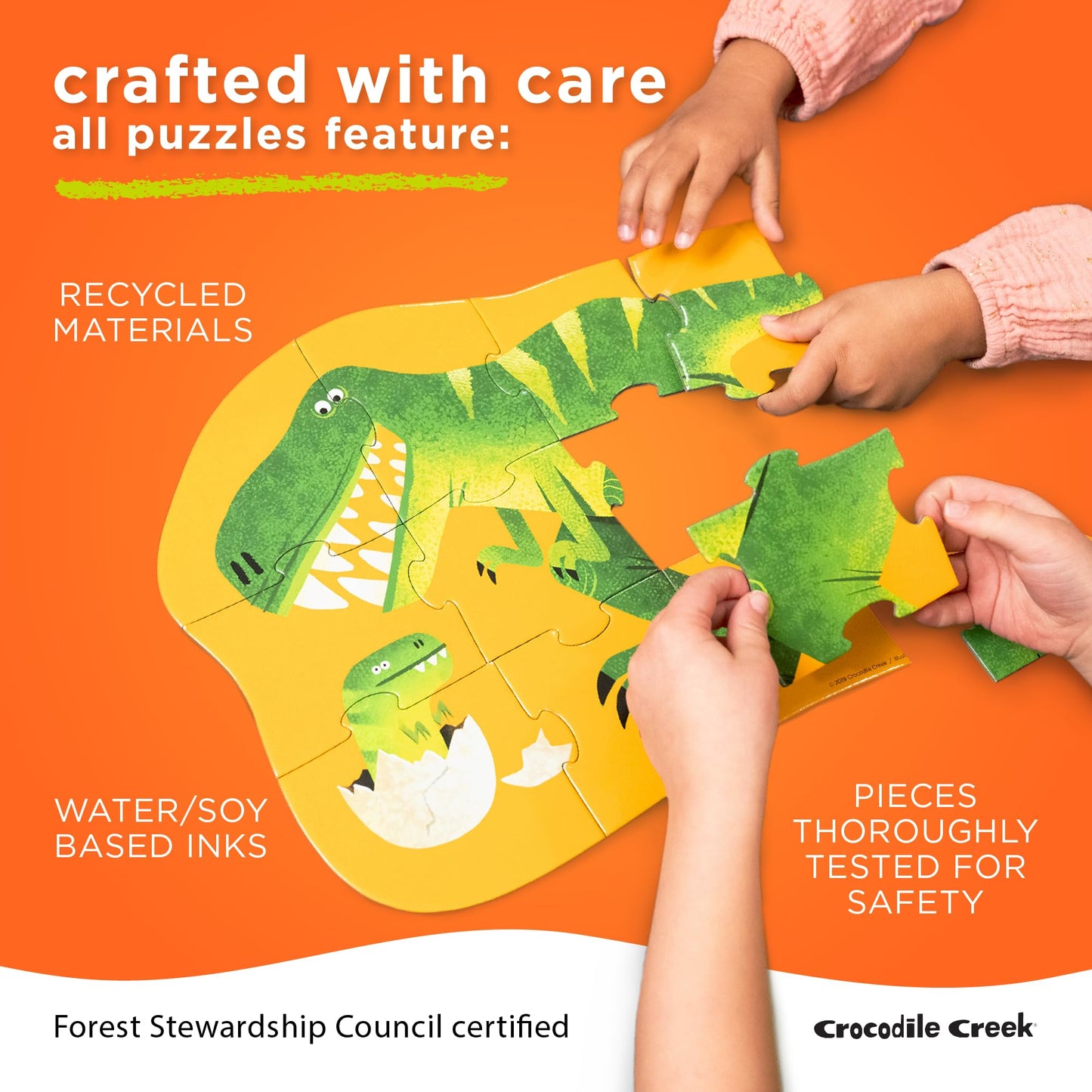 Crocodile Creek 200-Piece Jigsaw Floor Puzzle - Unique Puzzles For Kids Ages 6-8 And Up - Heavy-Duty Shaped Box For Storage - Includes A Fun Fact Booklet - Usa Puzzle - 13' L X 19' H Finished