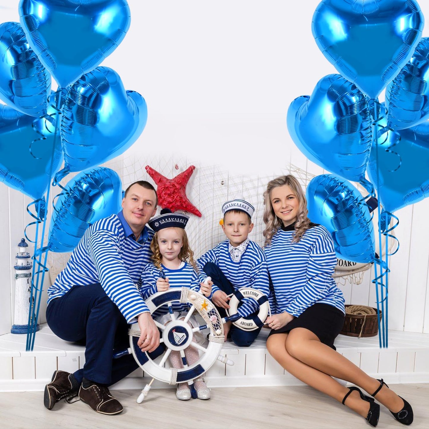 TONIFUL 30Pcs 18 Inch Blue Heart Balloons Blue Heart Shape Foil Mylar Balloons Decoration for Birthday Valentines Day Wedding B