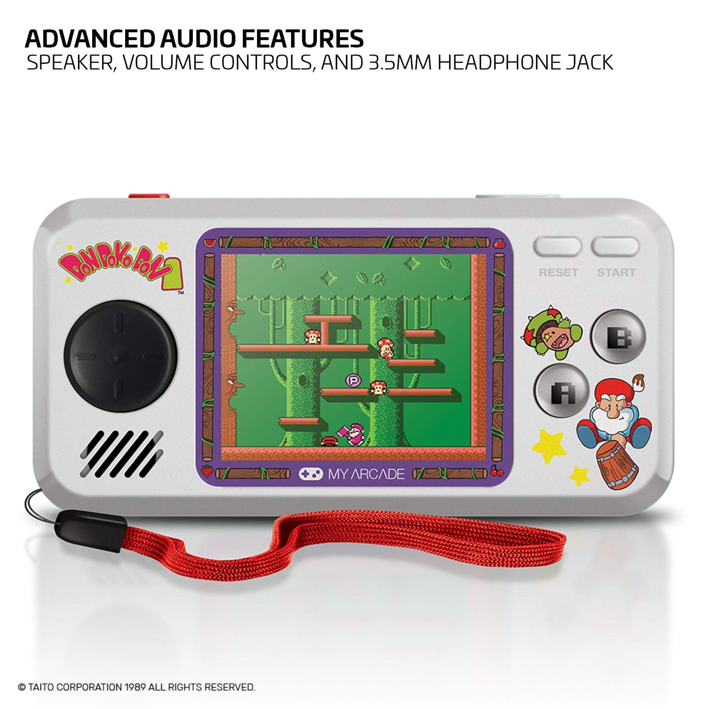 My Arcade Limited Edition Don Doko Don Pocket Player: 3 Built In Games, Don Doko Don 1 And 2, Chack'N Pop, Collectible, Full Color Display, Headphone Jack, Battery Or Micro Usb Powered