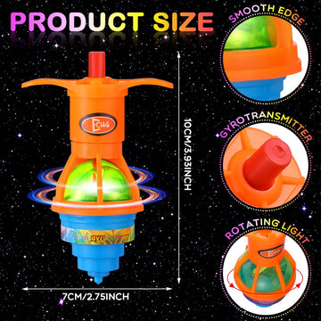 Bulk Led Light Up Spinner Tops Launcher With Gyroscope Motion Colorful Flashing Toys Novelty Bulk Goodie Bag Fillers Gifts Stuff