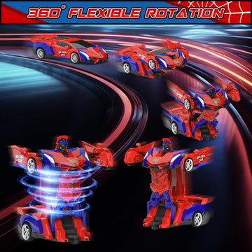 BLUEJAY Transform Rc Cars for Boys 4-7 8-12, 2.4Ghz Remote Control Car 1:18 Scale Transforming Robot, One-Button Deformation 360