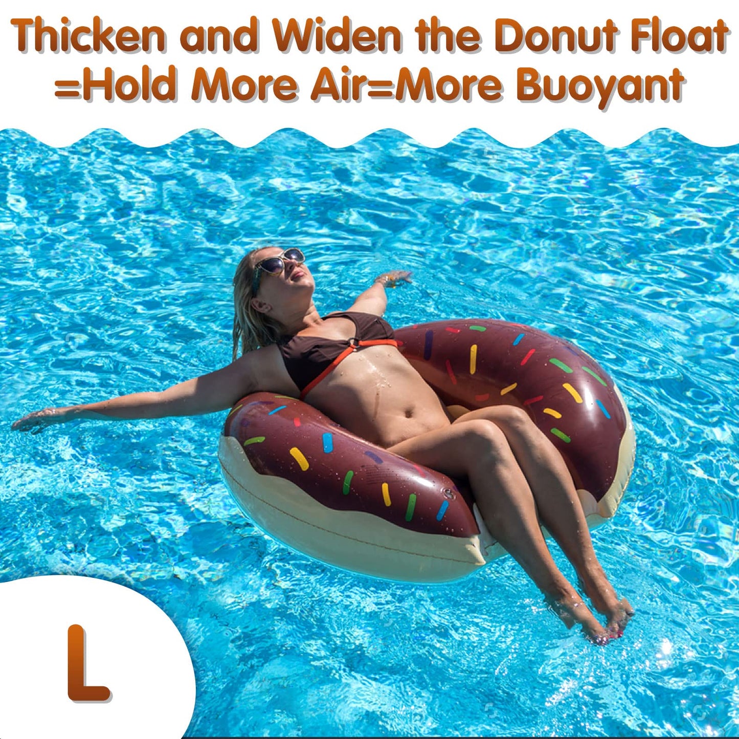 Dmar Donut Pool Float Donut Pool Floats For Adults Donut Floatie Donut Tube Doughnut Pool Float Doughnut Pool Floatie Doughnut Pool Tube Pool Float, 41'', 1Pcs, Brown