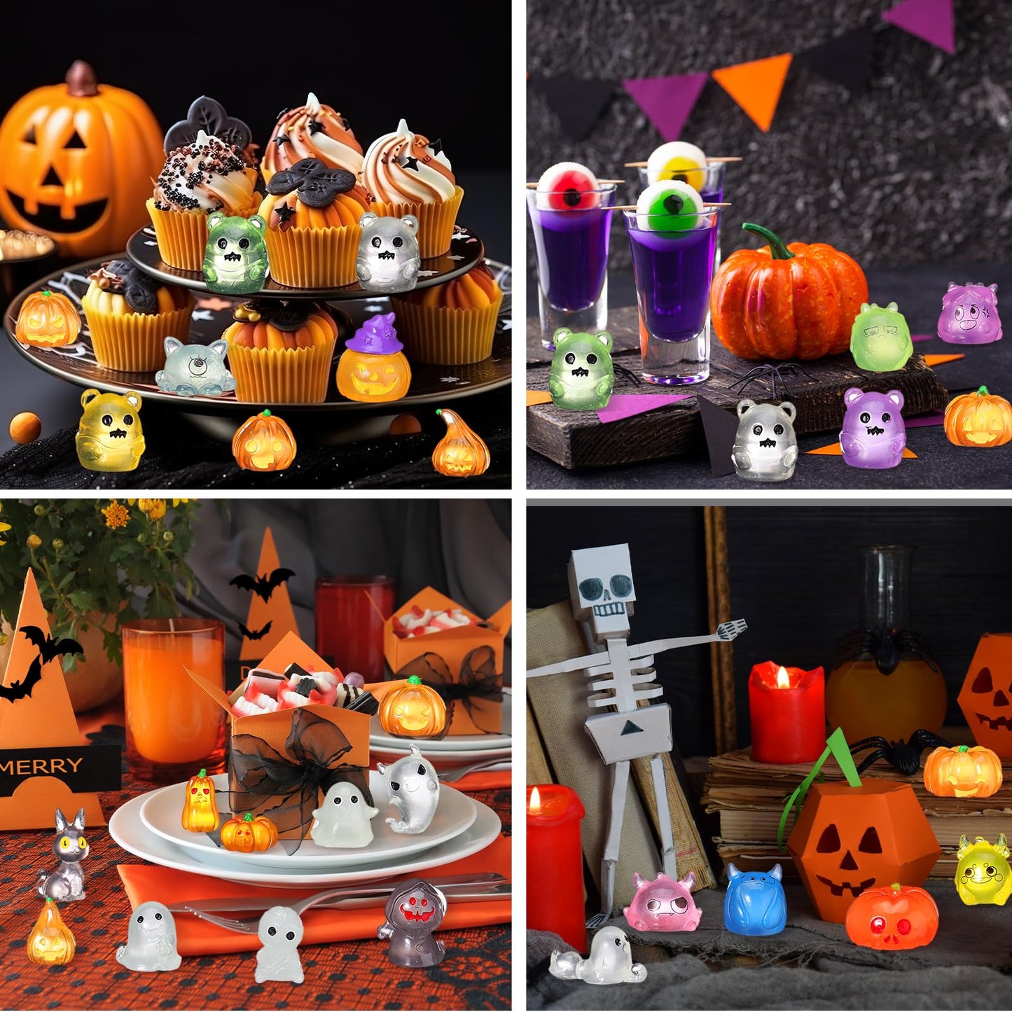 Sonwyoung 58 Pcs Luminous Mini Figures Glow In Dark Tiny Resin Figures Set Fairy House Diorama Accessories Ornament For Garden D