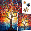 Stained Glass Puzzle, Tree of Life Puzzles for Adults 1000 Pieces, Impossible Hard Difficult Challenging Puzzles for Adults, Col