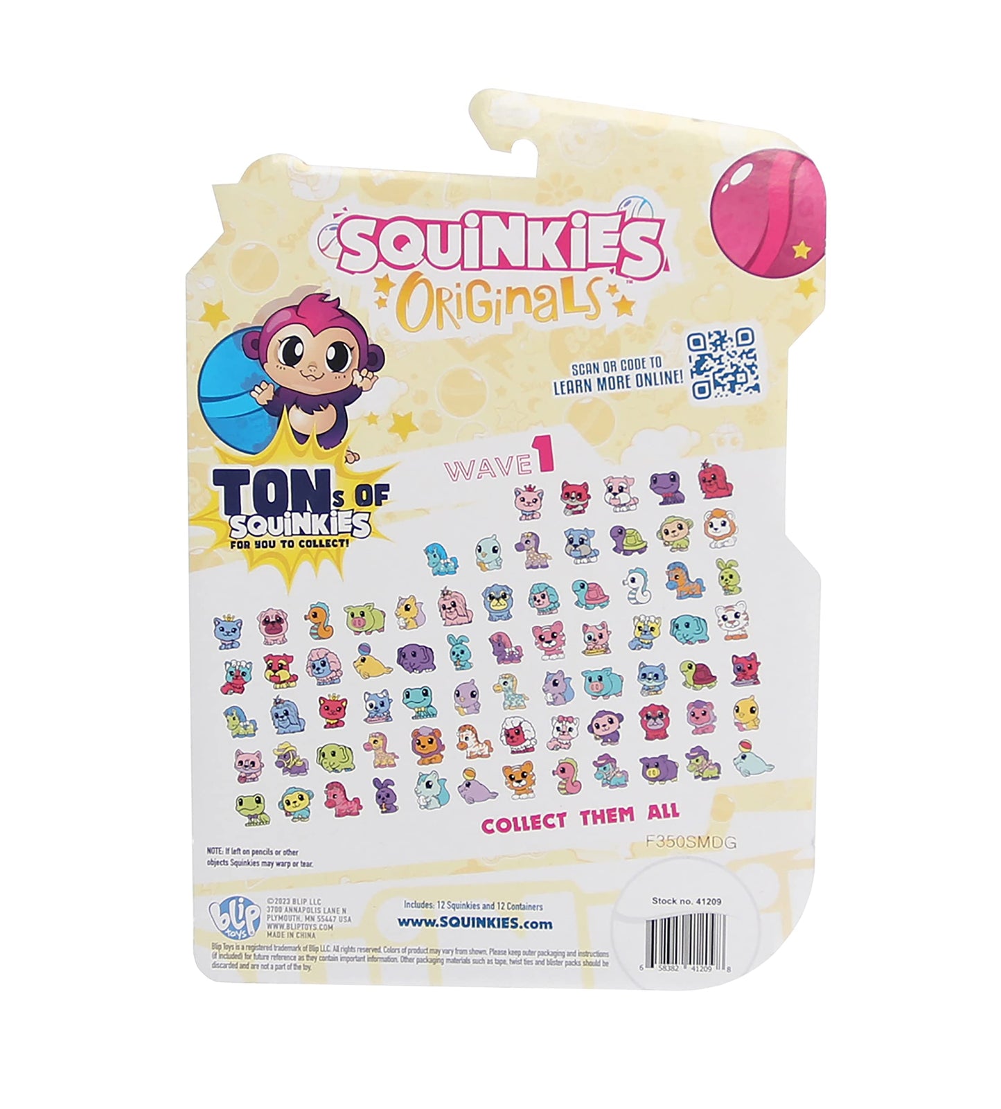 Squinkies Originals | So Many Squishy Toys To Collect | Friends And Animals Mini Squishies | 12 Pack