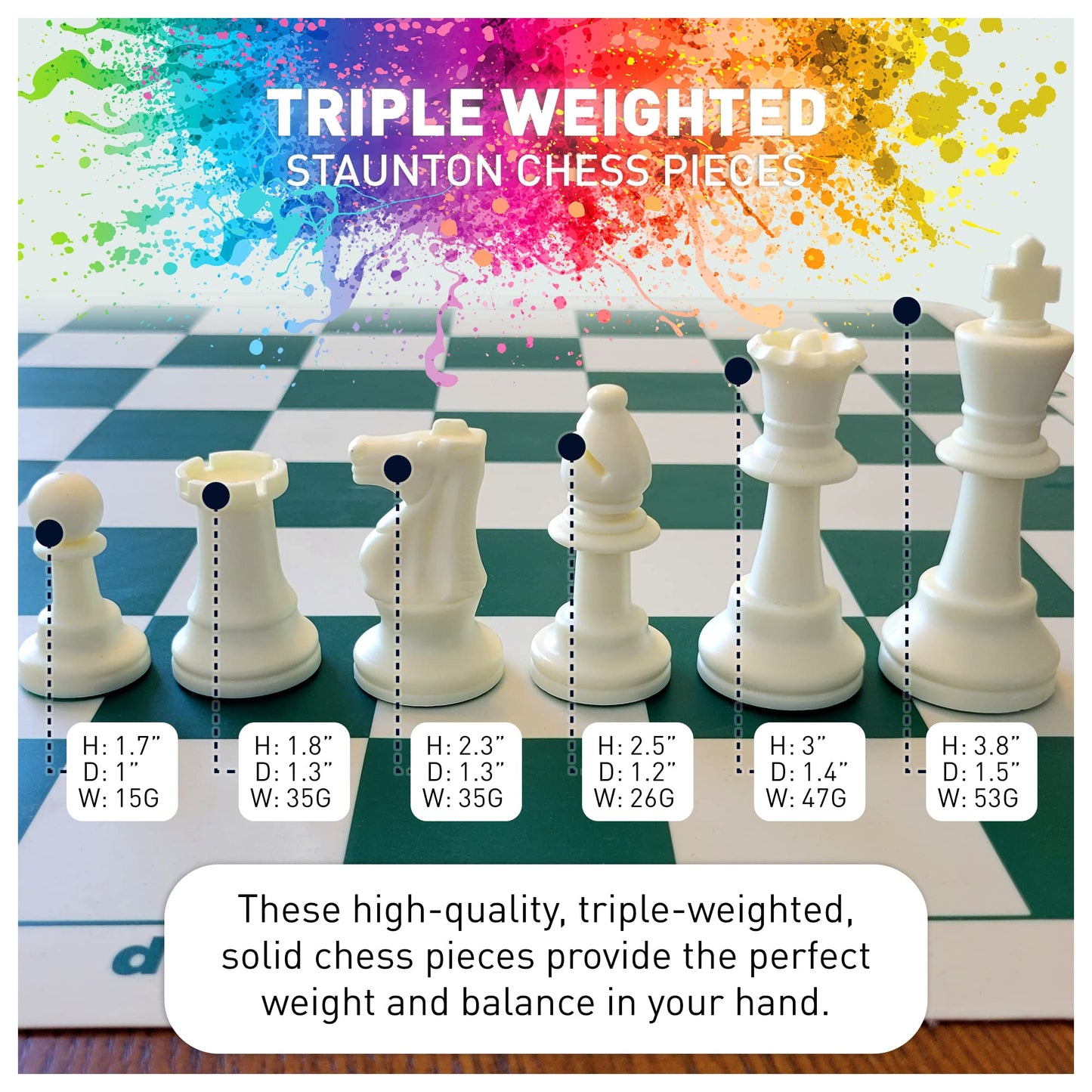 Staunton Triple Weighted Chess Set