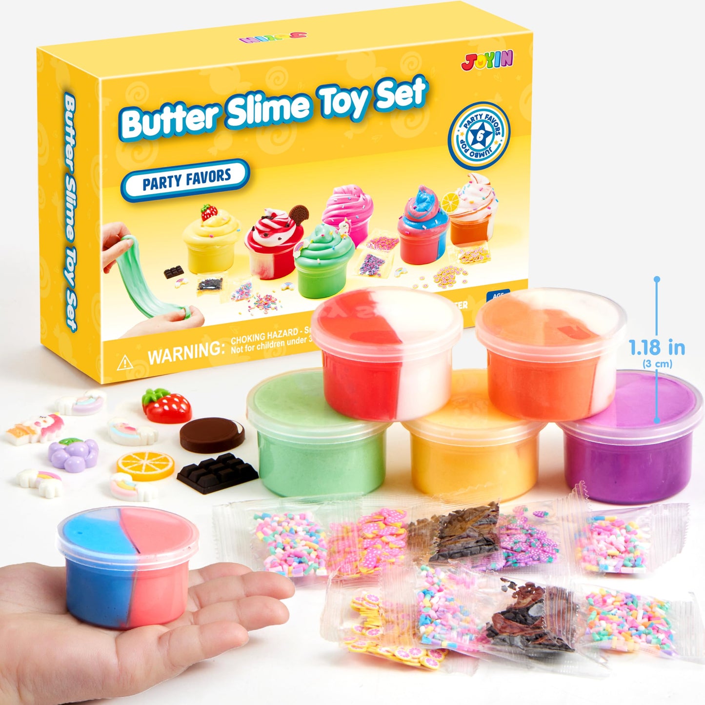 Joyin 6 Pack Butter Slime - Soft, Non-Sticky, Mess-Free, Stress Relief Slime Toys For Kids Classroom Reward, Boys And Girls Birt