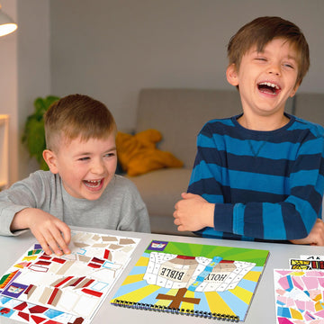 Tbeej 2Pcs Bible Crafts For Kids Ages 4-8 Sticker Paint Books Airplane Activities Includes Christian Jesus Angel Adam&Eve And Mo