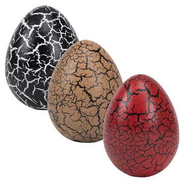 Class Collections Surprise Growing Dragon Hatch Egg Kids Novelty Toy - Pack Of 3, Black Brown Red