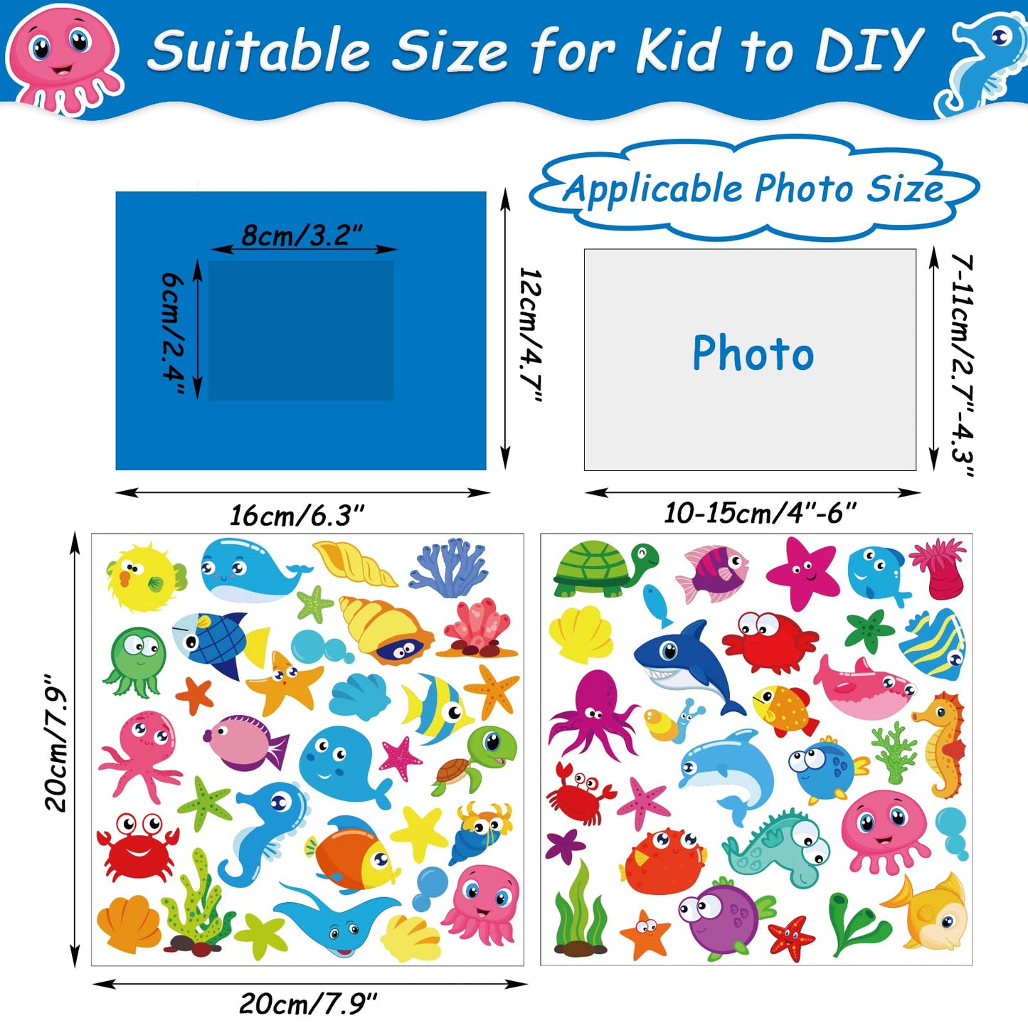 Chiazllta 30 Pcs Summer Under The Sea Craft Kits For Kids Preschool Ocean Animal Diy Picture Frame Crafts Kindergarten Back To S
