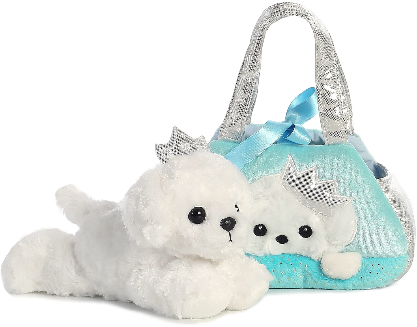 Aurora® Fashionable Fancy Pals™ Peek-A-Boo Princess Puppy Stuffed Animal - On-The-Go Companions - Stylish Accessories - Multicolor 7 Inches