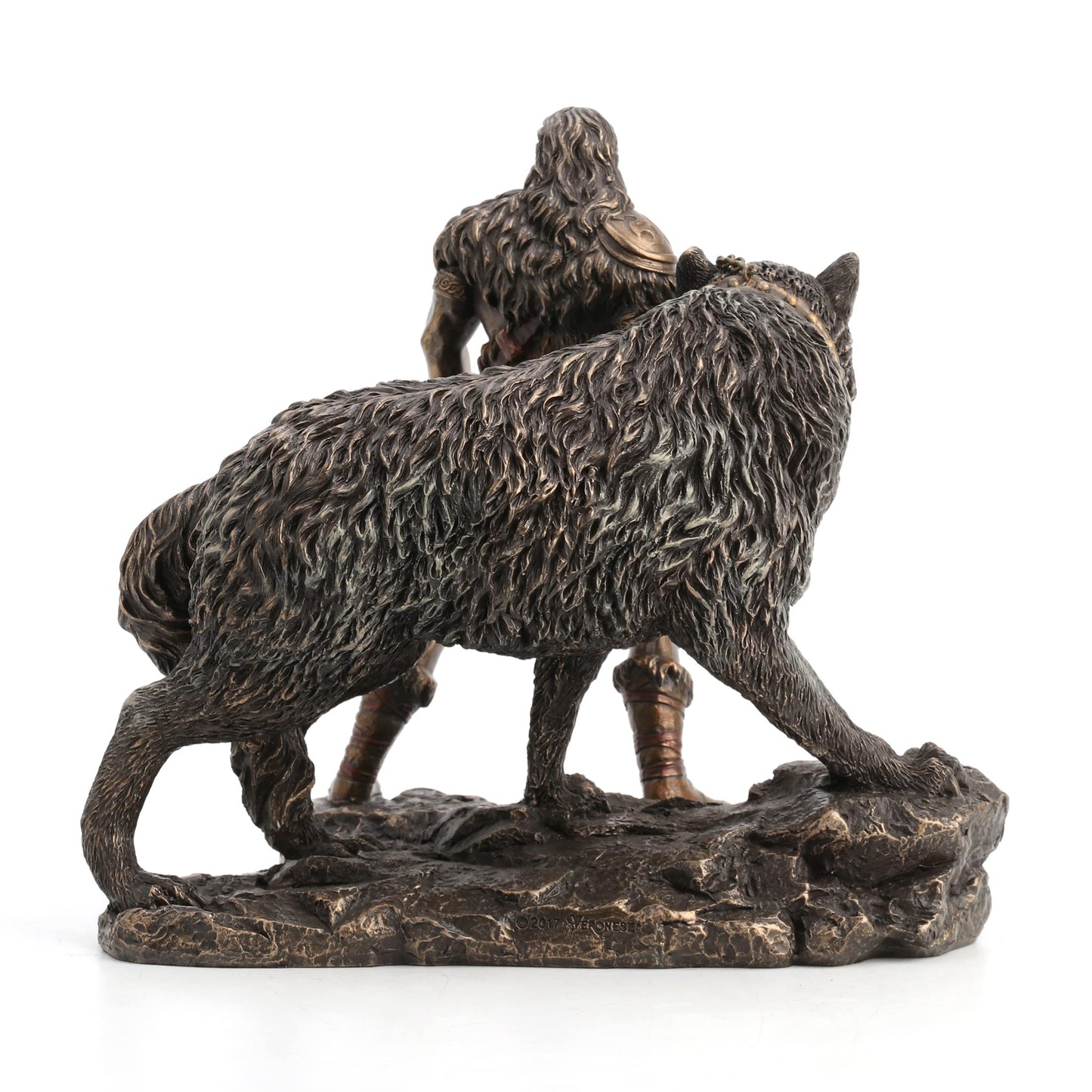 Veronese Design Norse God Of Combat And Victory Tyr And The Binding Of Fenrir The Wolf Bronze Finish Statue - 9 Inches High - Impressive Detail - Hand Painted Accents