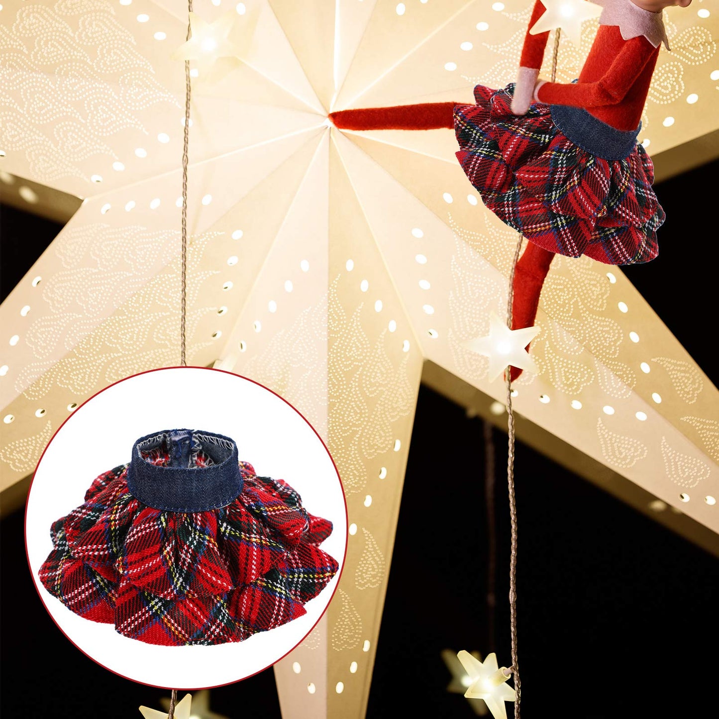 4 Pieces Santa Clothing Christmas Elf Skirts For Elf Doll Christmas Holiday Decorations (Not Include Doll)