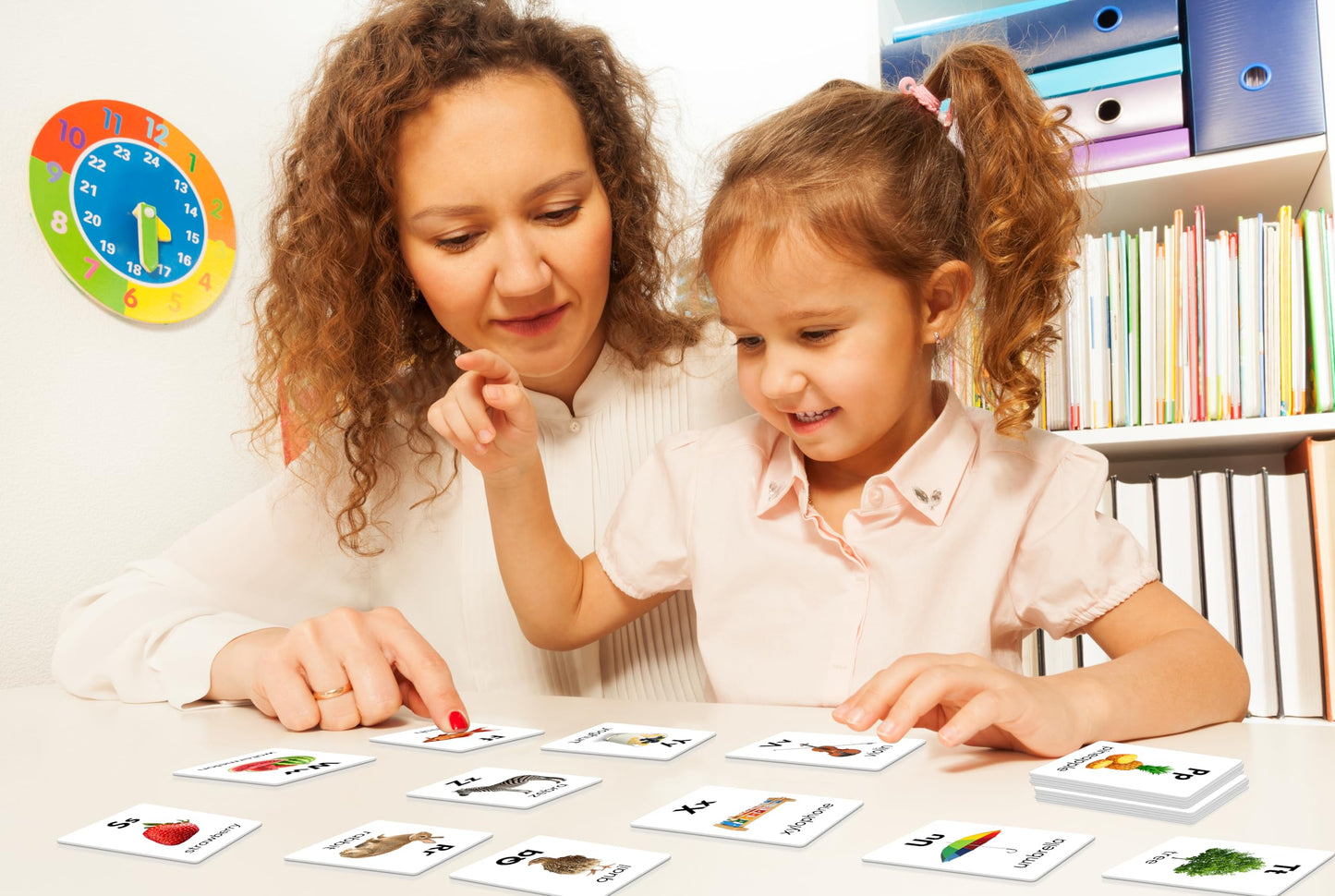 Alphabet Flash Cards For Kids, Early Learning First Word Cards For Preschool Children And Toddlers, Teach Abc Letters, English W
