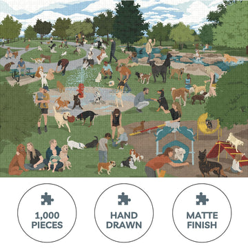 Theo'S Puzzles 1000 Piece Puzzle For Adults, Dog Park Puzzles - Smooth Edged, High Resolution Puzzle; Matte Finished, Zero Dust