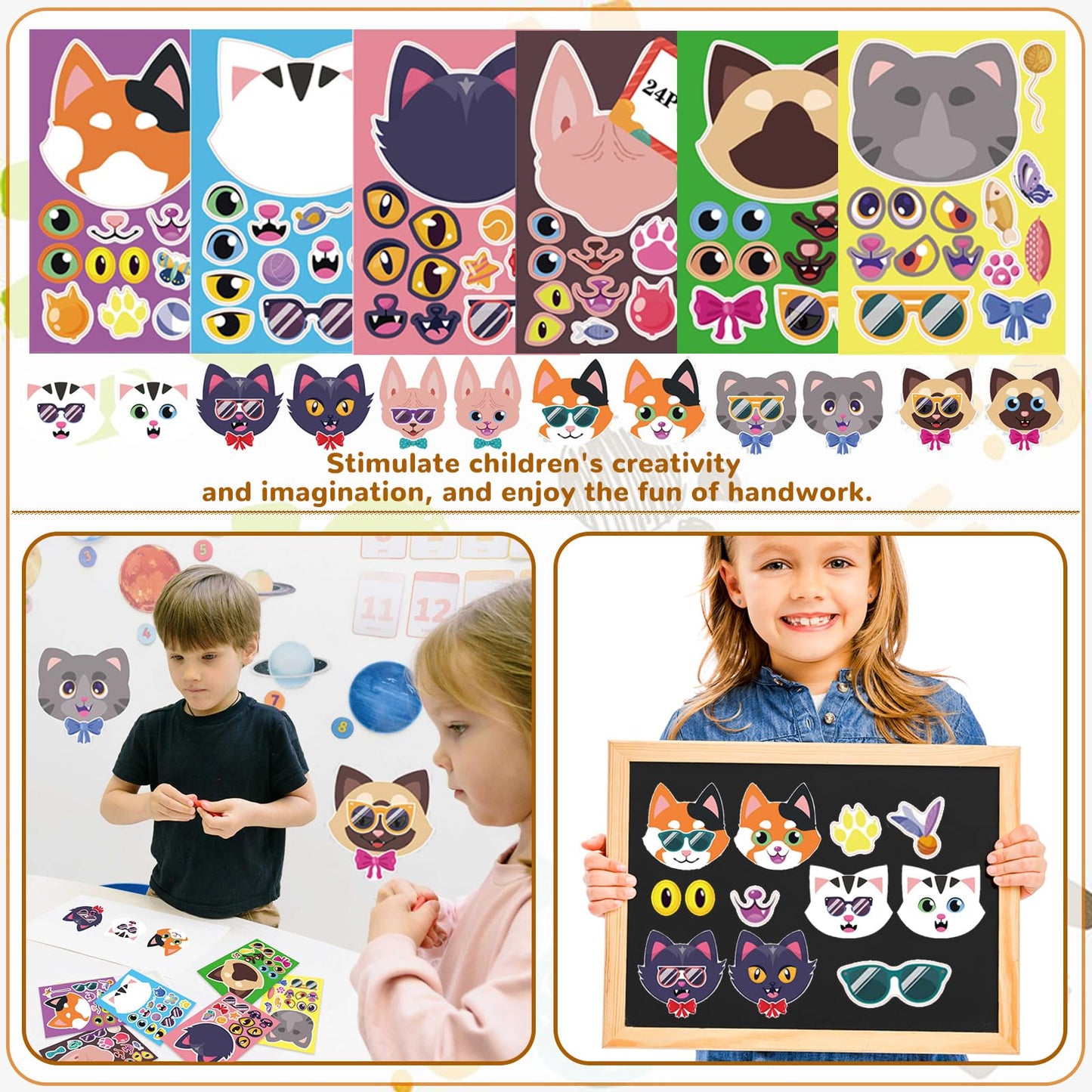 134Pcs Cat Party Favors Set for Kids Cat Themed Birthday Party Supplies With Cat Headband Spiral Notepads Pens Keychains Tattoo
