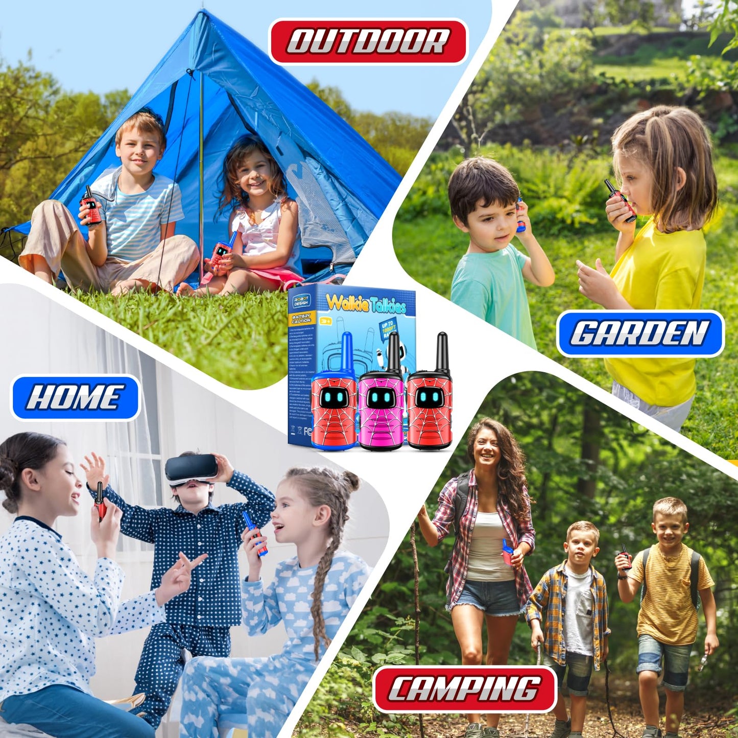 Walkie Talkies For Kids Rechargeable: 3 Pack Kids Walkie Talkies Outdoor Toys For 3 4 5 6 7 8 Year Old Boys Girls Easter Birthda