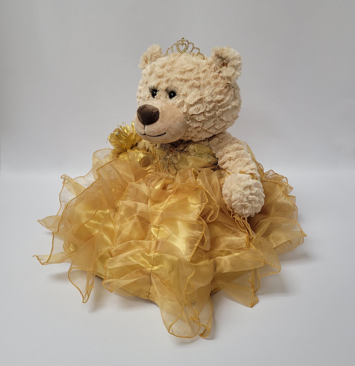 Kinnex Collections Since 1997 20'' Quince Anos Quinceanera Last Doll Teddy Bear With Dress (Centerpiece) ~ Arc16832-6R (Gold)