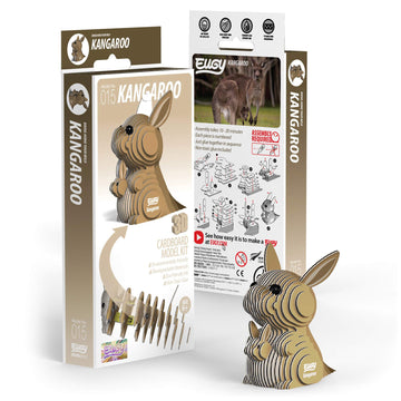 Eugy Kangaroo 3D Puzzle, 26 Piece Eco-Friendly Educational Toy Puzzles For Boys, Girls & Kids Ages 6+