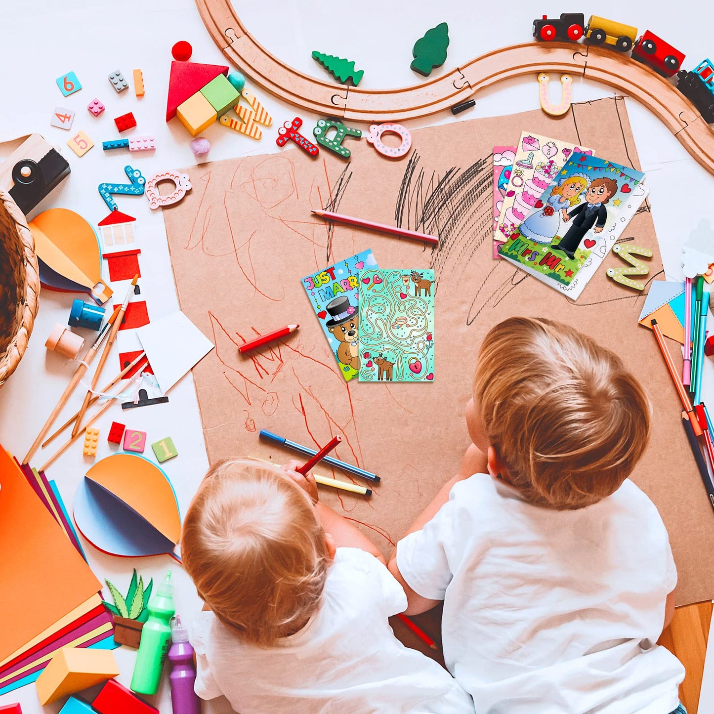 30 Count Wedding Coloring Books for Kid Boy Girl Activity Set 40 Pages Kids Valentines Day Activities Kits Wedding Day Coloring