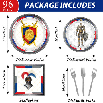 96 Piece Medieval Party Decorations Castle Birthday Paper Plates And Napkins Knights Party Birthday Supplies Favors For Boys And
