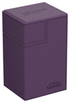 Ultimate Guard Flip'n'Tray 80+, Deck Case for 80 Double-Sleeved TCG Cards + Dice Tray, Purple, Independent Magnetic Closure & Mi