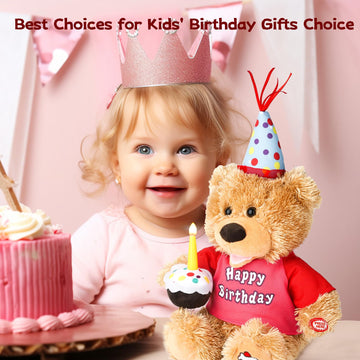 Humor Ted Birthday Gifts Baby Toys Teddy Bear Stuffed Animals Dancing Singing Musical Plush Electric Toy With Cupcake Light Up L