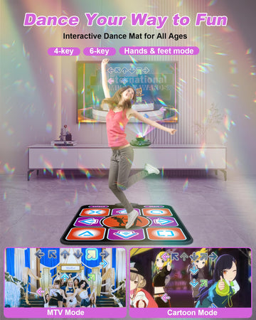 Acelufly Dance Mat, Electronic Dance Mat For Tv With Camera, Non-Slip Dance Mat For Girls, Birthday Gifts Dance Game Mat For Kid