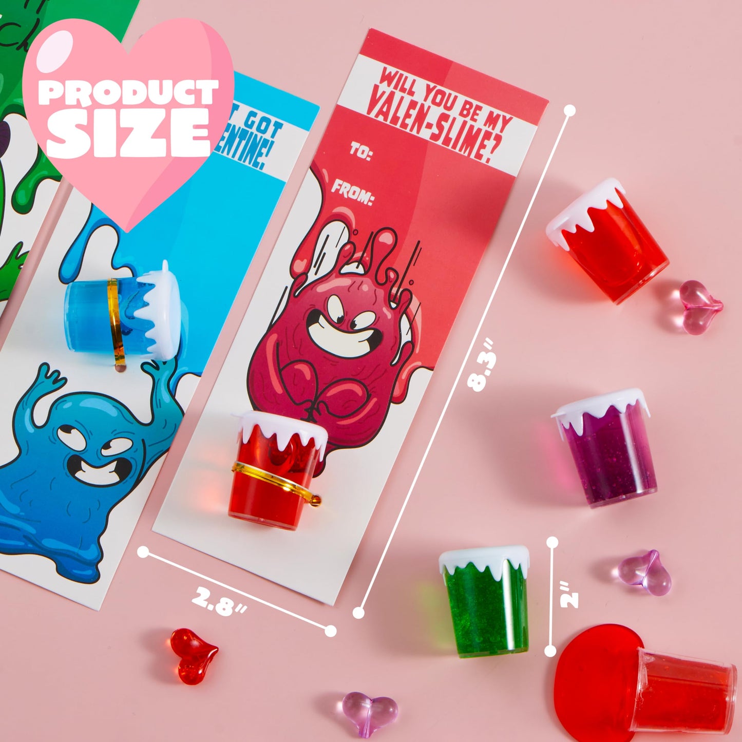 Joyin 28 Pcs Valentines Day Gifts Cards For Kids With Slime Stress Relief Fidget Toy For Classroom Exchange Cards Prize And Vale