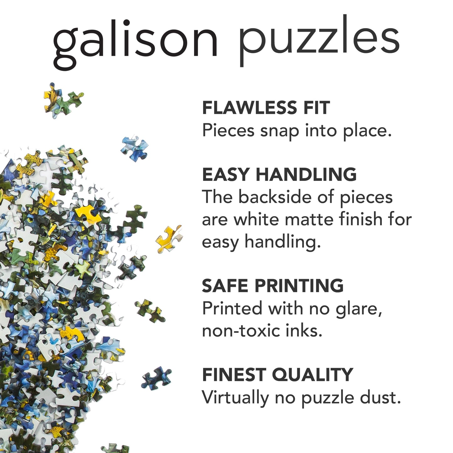 Galison Enchanted Snowfall - 1000 Piece Foil Jigsaw Puzzle Featuring A Beautiful Snowy Winter Landscape Under The Starry Sky