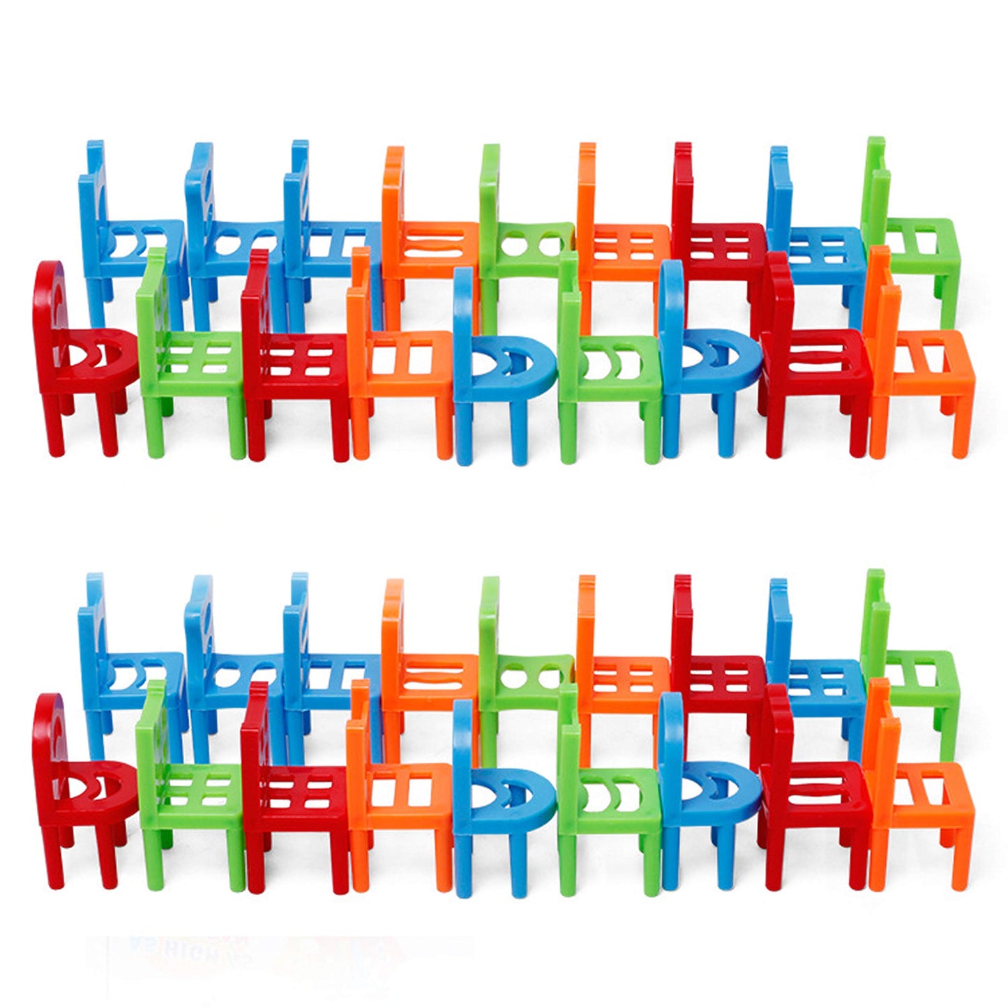Carykon 36 Pcs Children Stacking Chairs Diy Balance Chair Stool Parent-Child Gathering Puzzle Board Game Early Childhood Educational Chair Stacking Toys