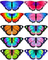 iROLEWIN Toddler Butterfly Costume Wings - Large, Polyester, Pink Rainbow Green Blue, 10 Pack Fairy Dress Up for Kids Party Favors