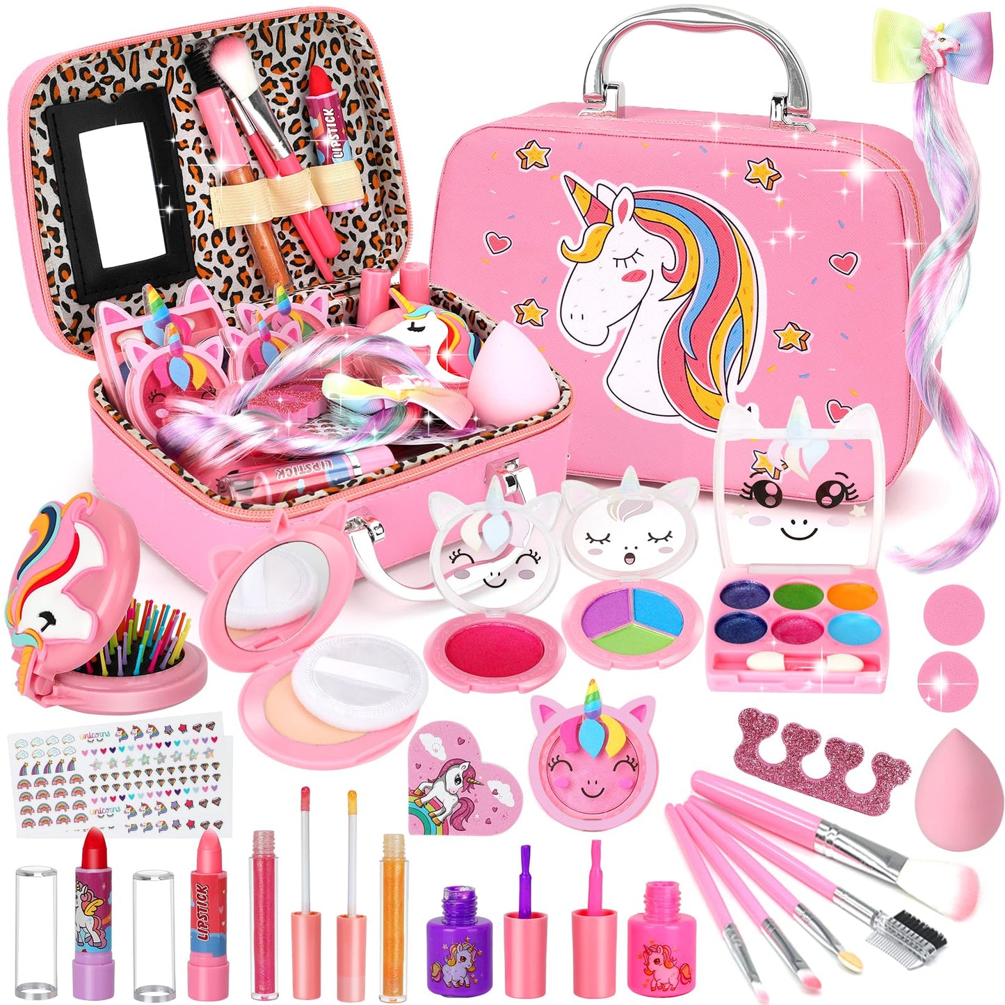 Kids Makeup Sets For Girls, Girl Toys Washable Kids Makeup Kit, Little Girls Makeup Kit For Kids Children, Princess Pretend Play