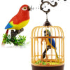 Chirping Bird in Cage - Realistic Singing & Moving Bird Toy with Lifelike Sounds Motion Sensor & Beak Animation | enhanced Desk & Room Decoration | Battery - Operated
