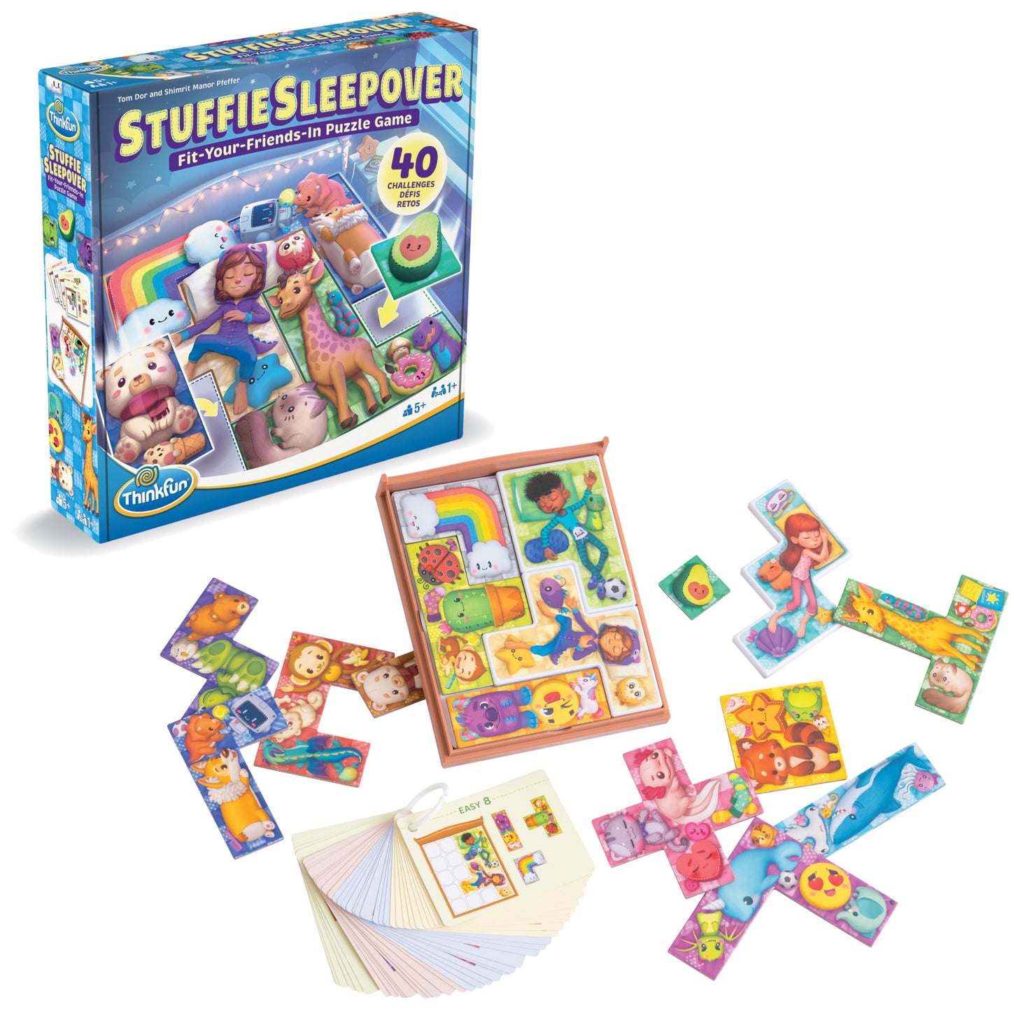 ThinkFun Stuffie Sleepover Logic Game: 40 Challenges for Kids 5+